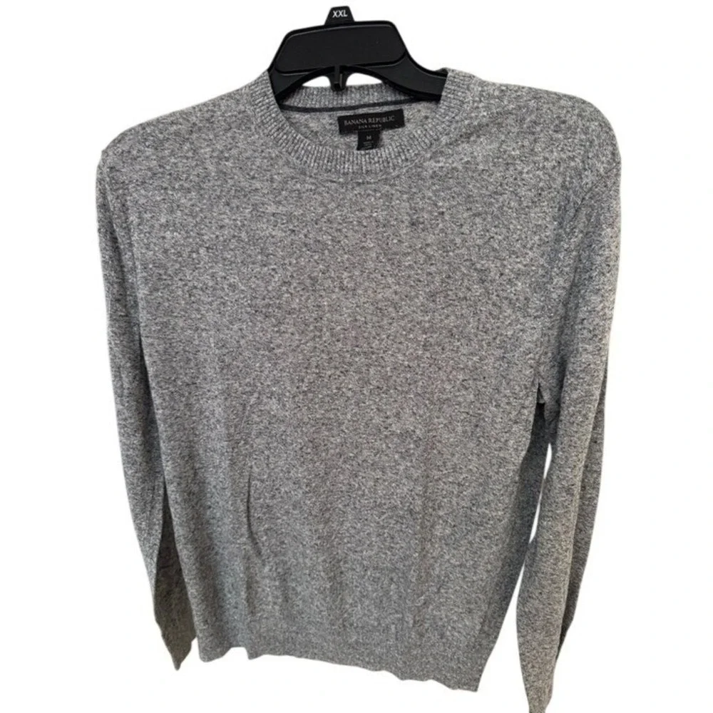 BANANA REPUBLIC.Long Sleeve, Black/White. Lightweight Sweater.Silk/Linen.M.‎